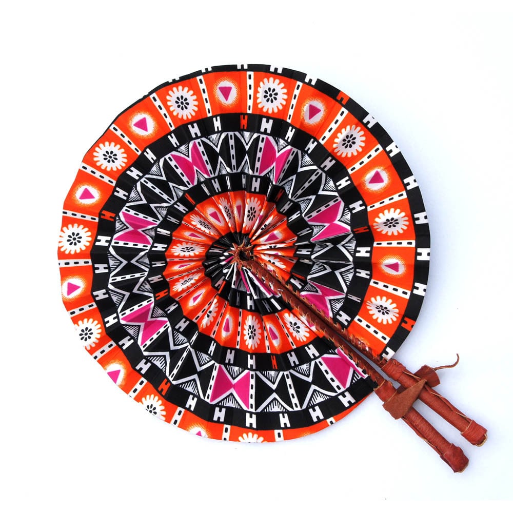 アフリカンうちわ Kente Fan | アフリキコ AFRIKICO｜アフリカ雑貨専門