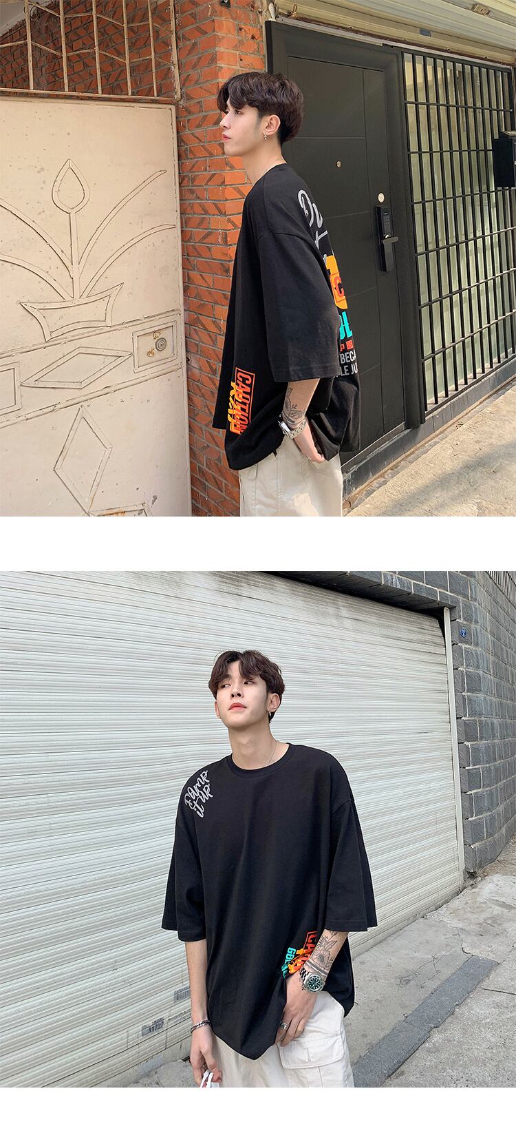 全2色 Tシャツ カットソー プリント カジュアル シンプル