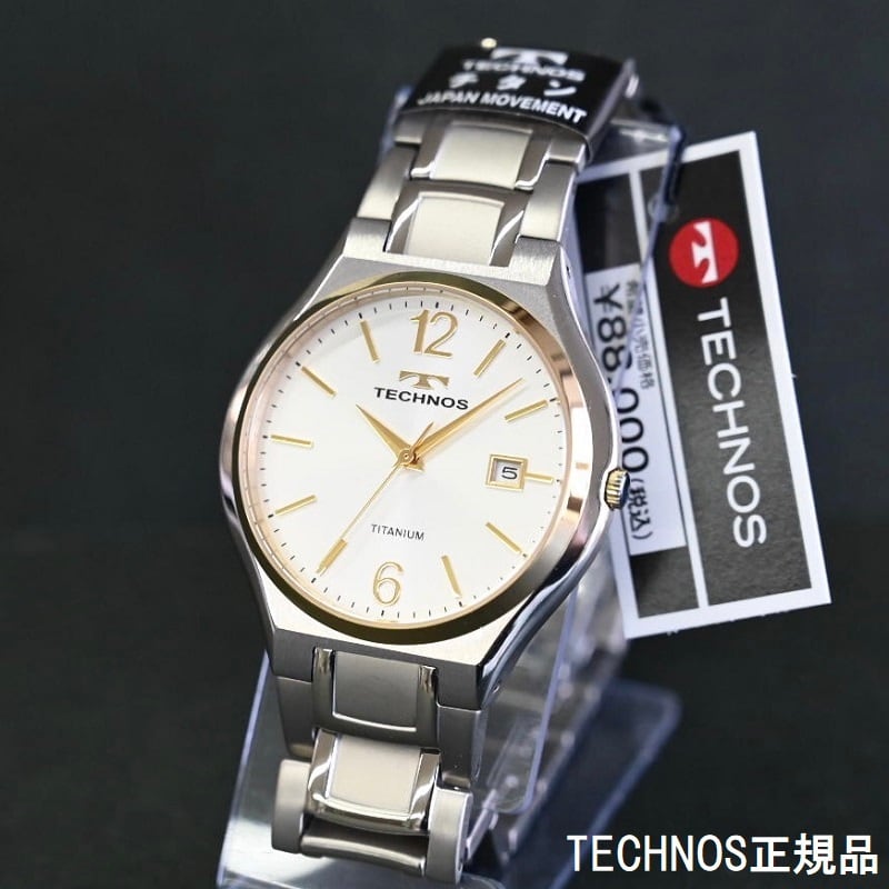Technos テクノス T9b45ts メンズ腕時計 限定品 高級オールチタン 薄型 日本製ムーブメント 栗田時計店 1966年創業の正規販売店