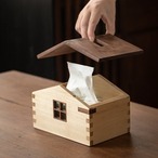 【木製 インテリア ティッシュボックス】ティッシュケース 収納ケース 家型 デスクトップ 卓上 リビング シンプル かわいい ナチュラル ブラウン 生活雑貨