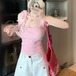 5色／フラワーデコリブタンクトップ ・77631