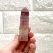 ピンクフローライトタワー*フローライト*天然石ポイント*インテリア*T43