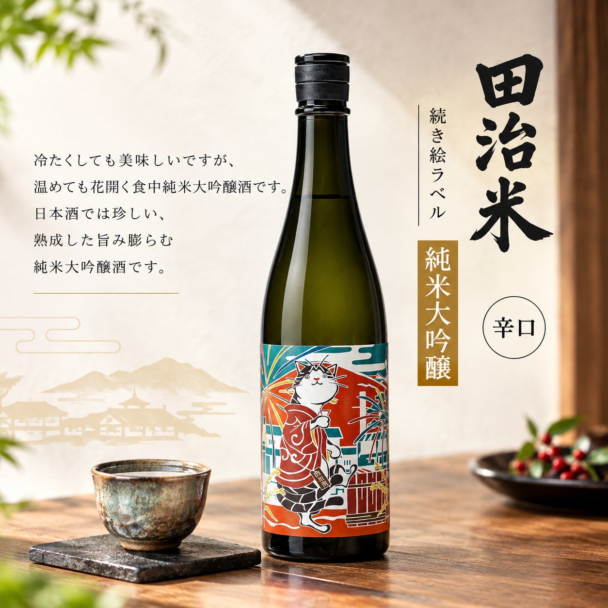田治米 純米大吟醸 〈辛口〉 続き絵ラベル