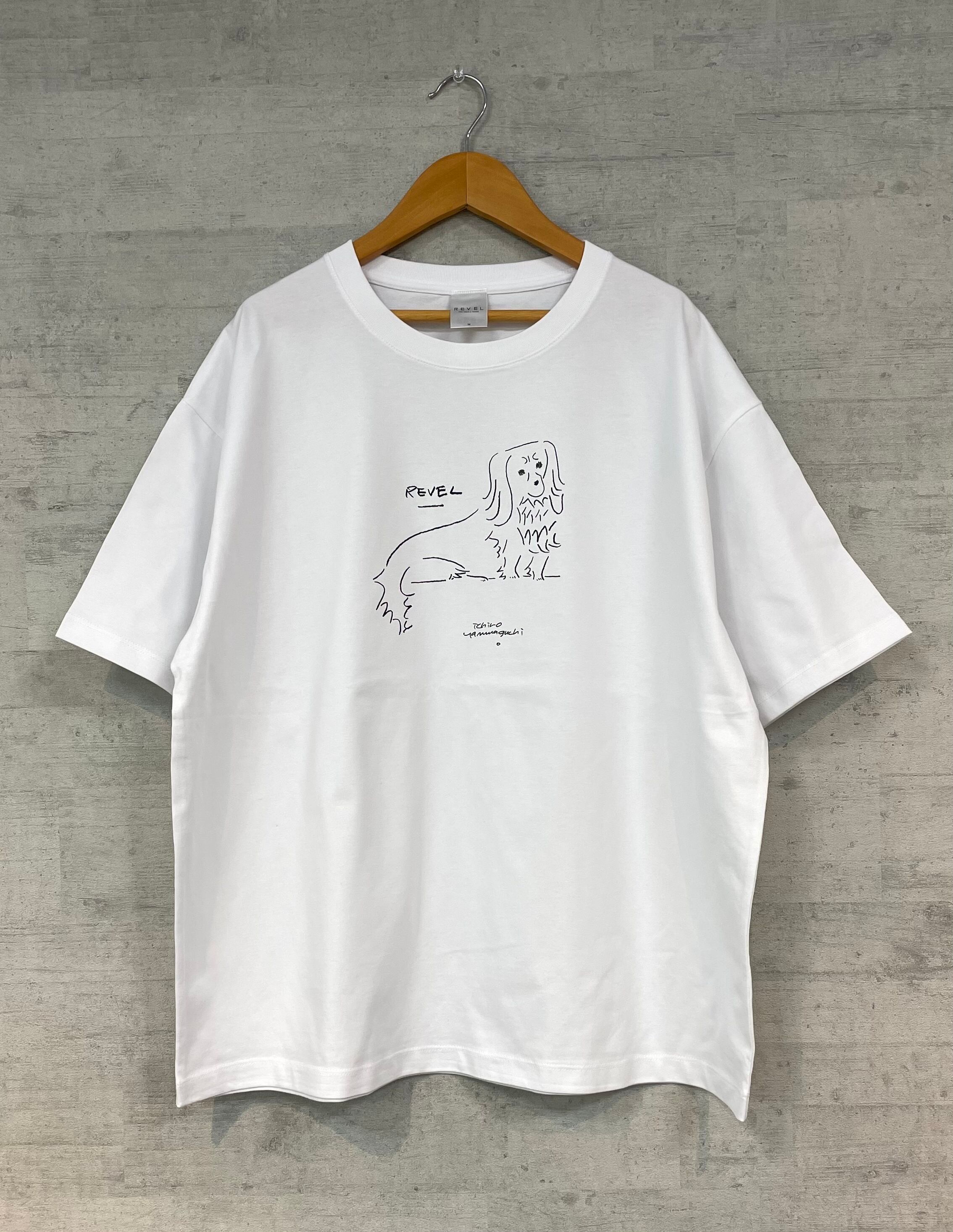 REVEL 山口一郎さん 画 Tシャツ「プードル」WHITE/BLACK | revel