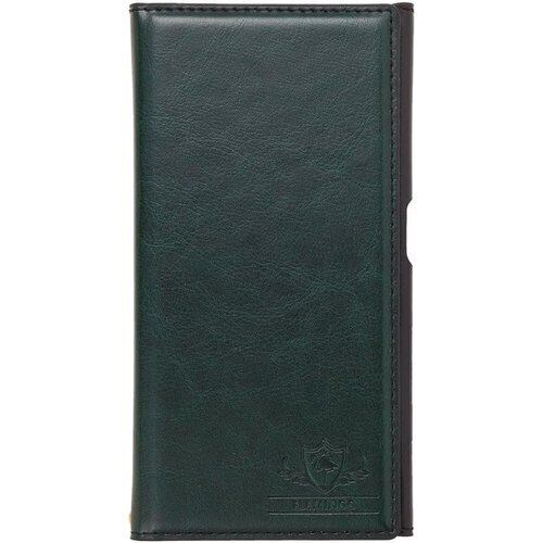 Natural Design FLAMINGO 手帳型 5.2インチ対応 XPERIA XZ グリーン カードポケット&ハンドストラップ付 18