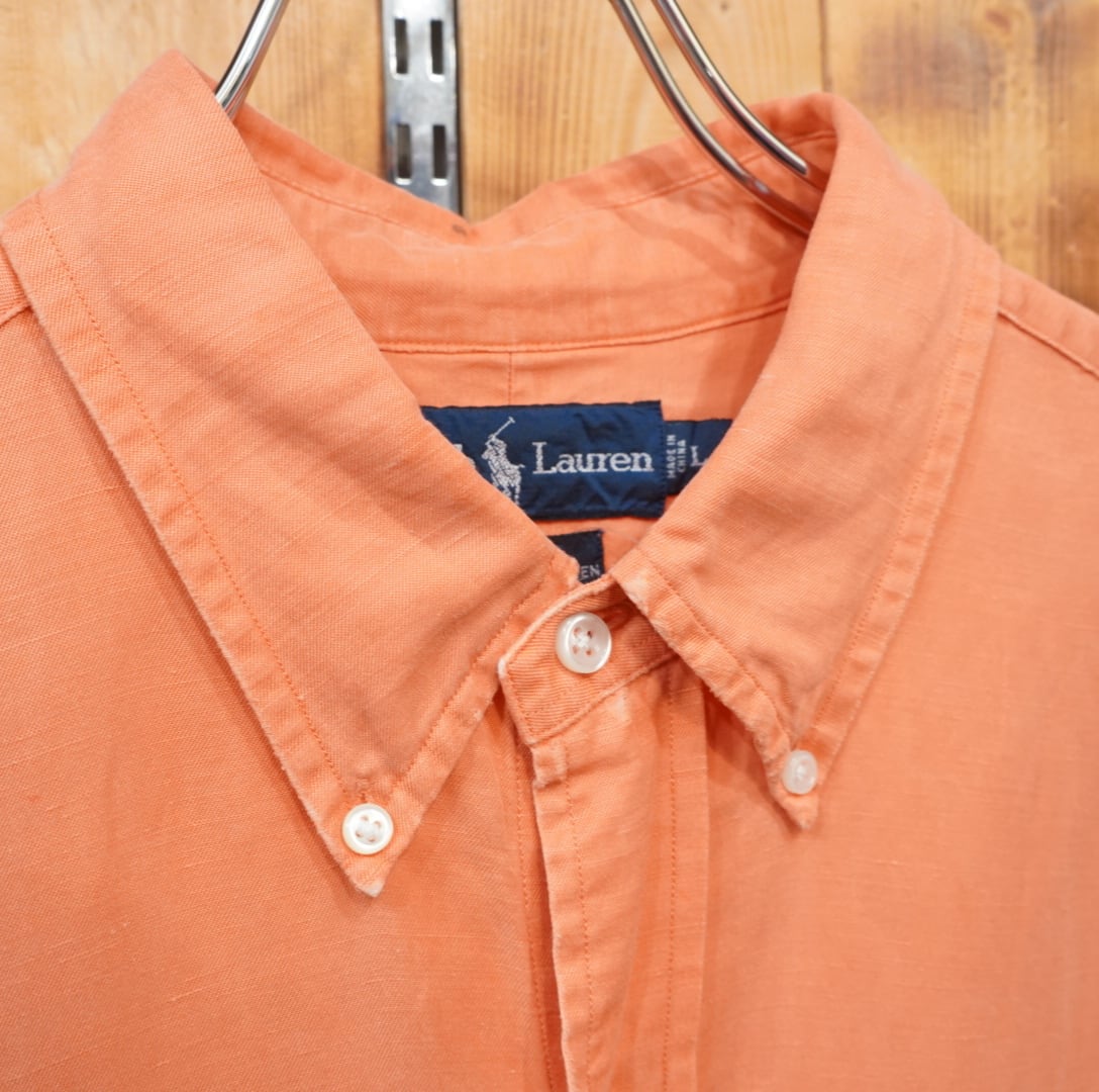 90s ralphlauren blake シルクリネン 長袖シャツ L/ラルフローレン