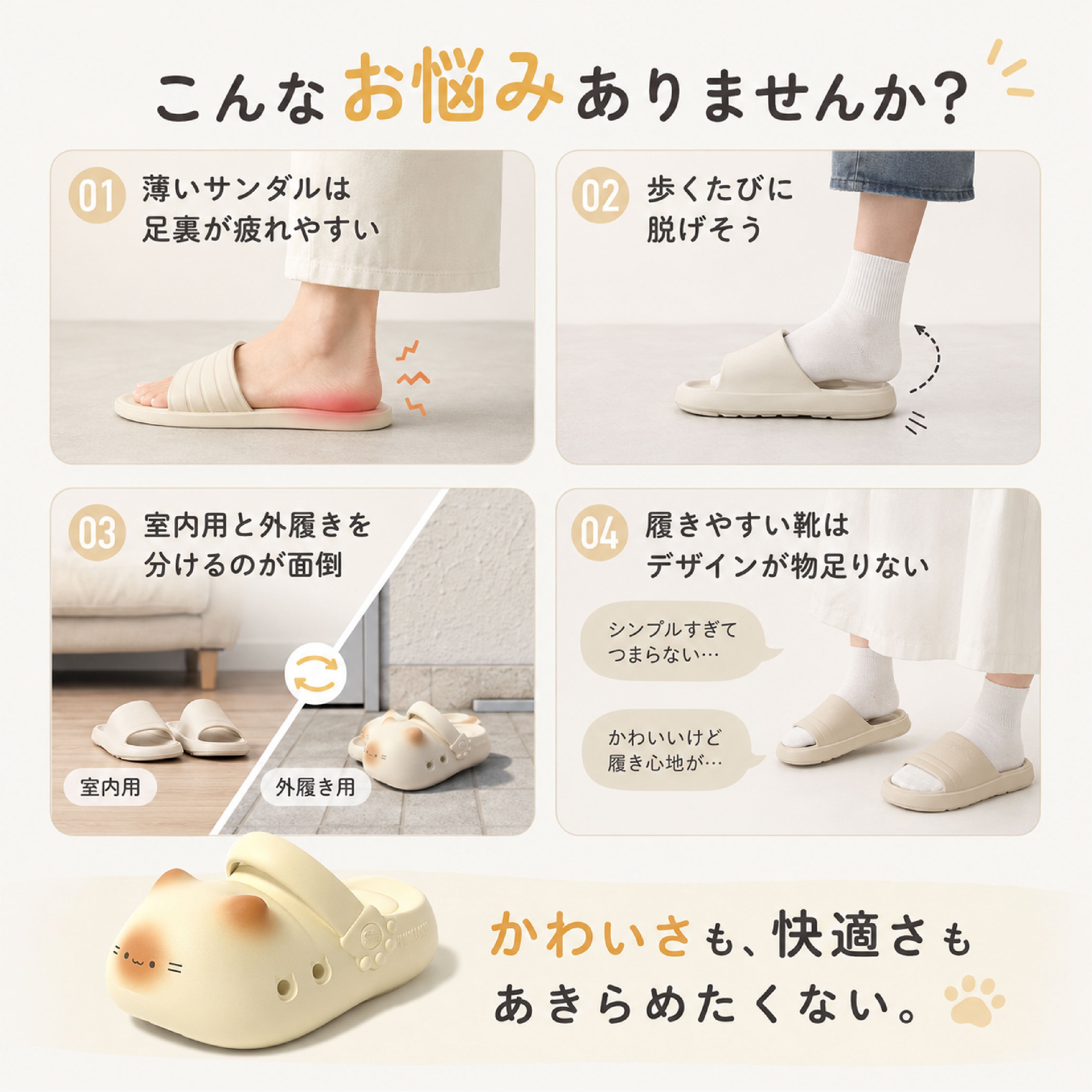 JY 626 . 猫 サンダル レディース メンズ 厚底 EVA クロッグサンダル