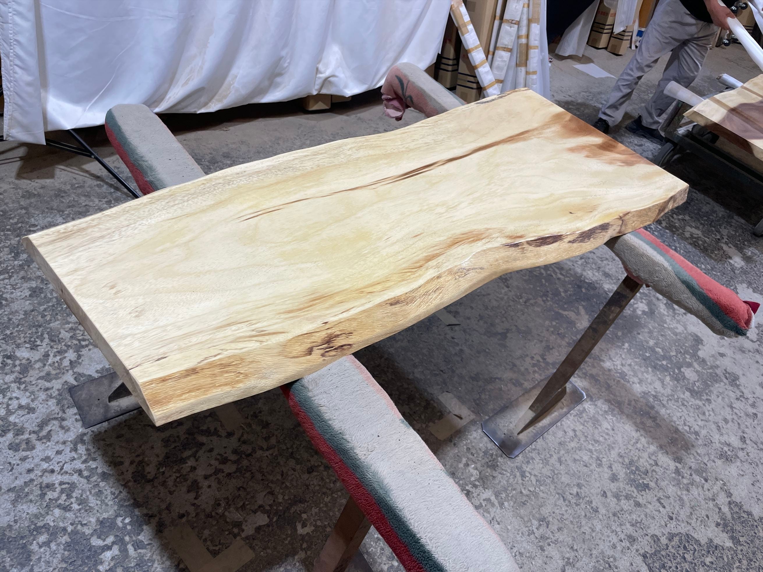 モンキーポッド9595 一枚板無垢 乾燥材 1450x390-610x40mm