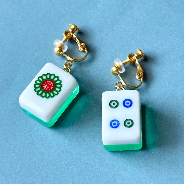 ❁筒子❁ミニ﻿麻雀牌ピアス、イヤリング(239)