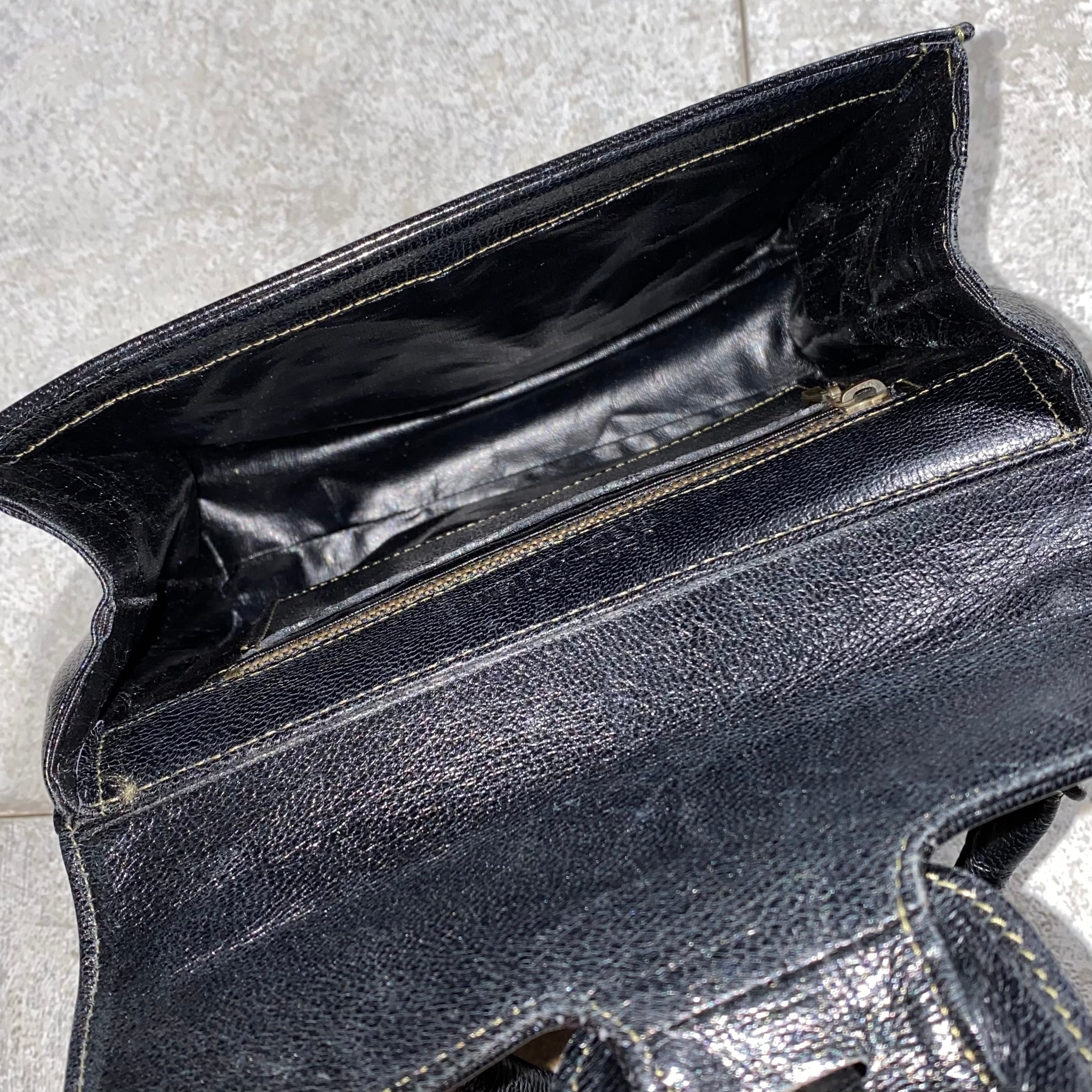 vintage JEAN PAUL GAULTIER black pvc? hand bag | NOIR ONLINE