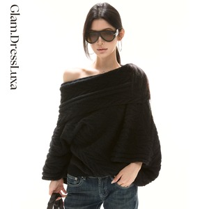 Asymmetry Drape アシンメトリーニット_T551