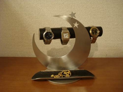 腕時計スタンド アクセサリースタンド 気まぐれムーンブラック腕時計スタンド ロングトレイ 120918