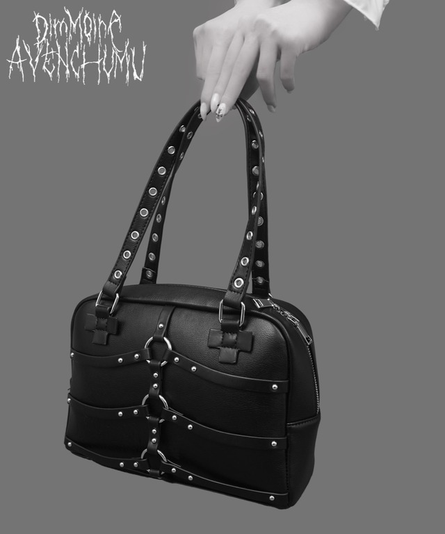 【AVENCHUMU×DimMoire】like a nurse bone harness Boston bag【Black】