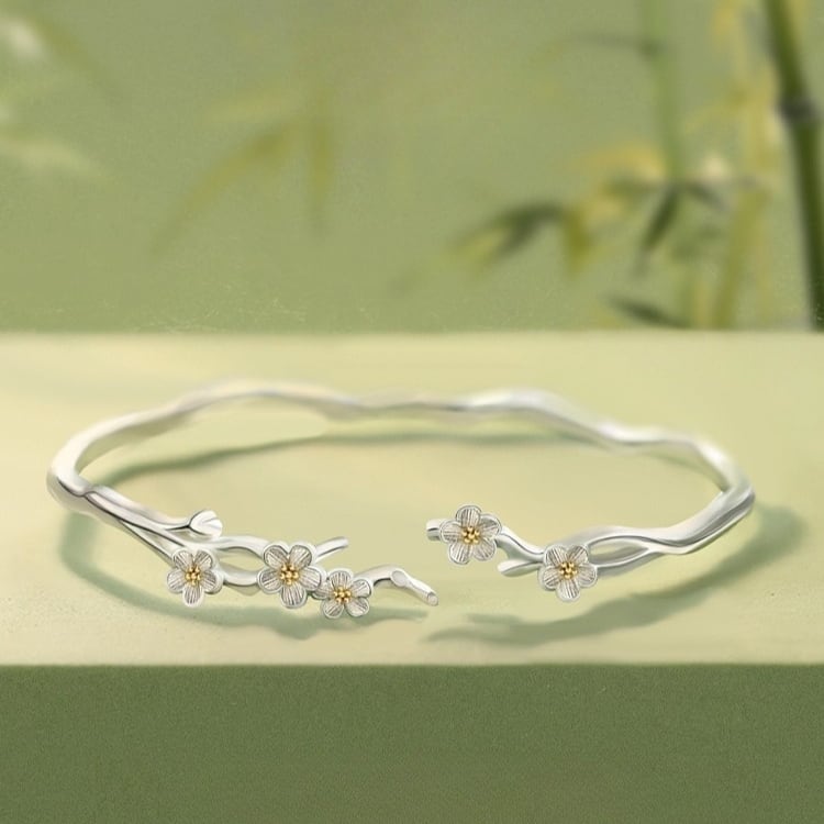 ジャスミンモチーフ シルバーブレスレット　YS00093