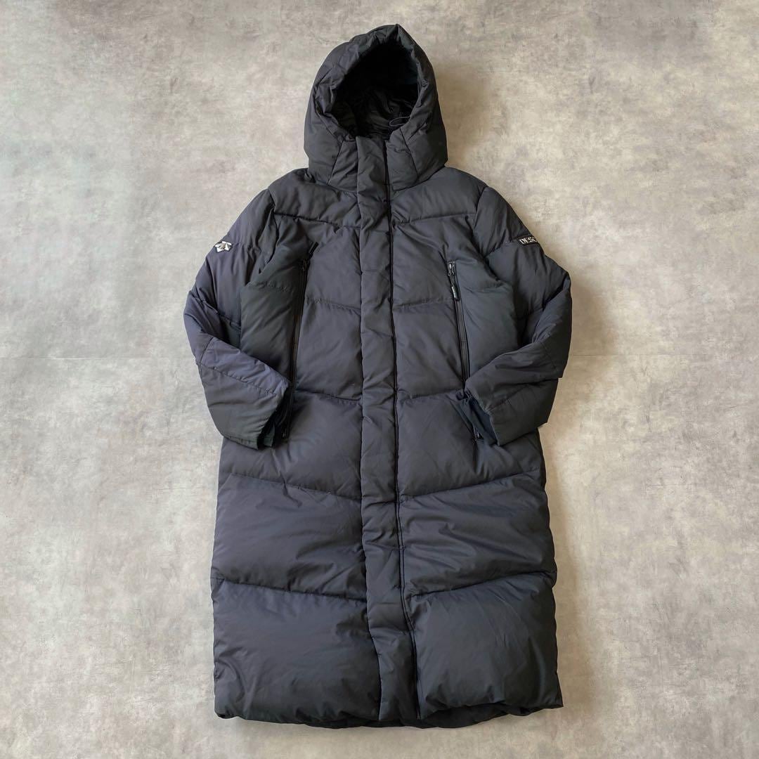 デサント ダウンジャケット ロング コート ベンチ ロゴ M 黒 12785