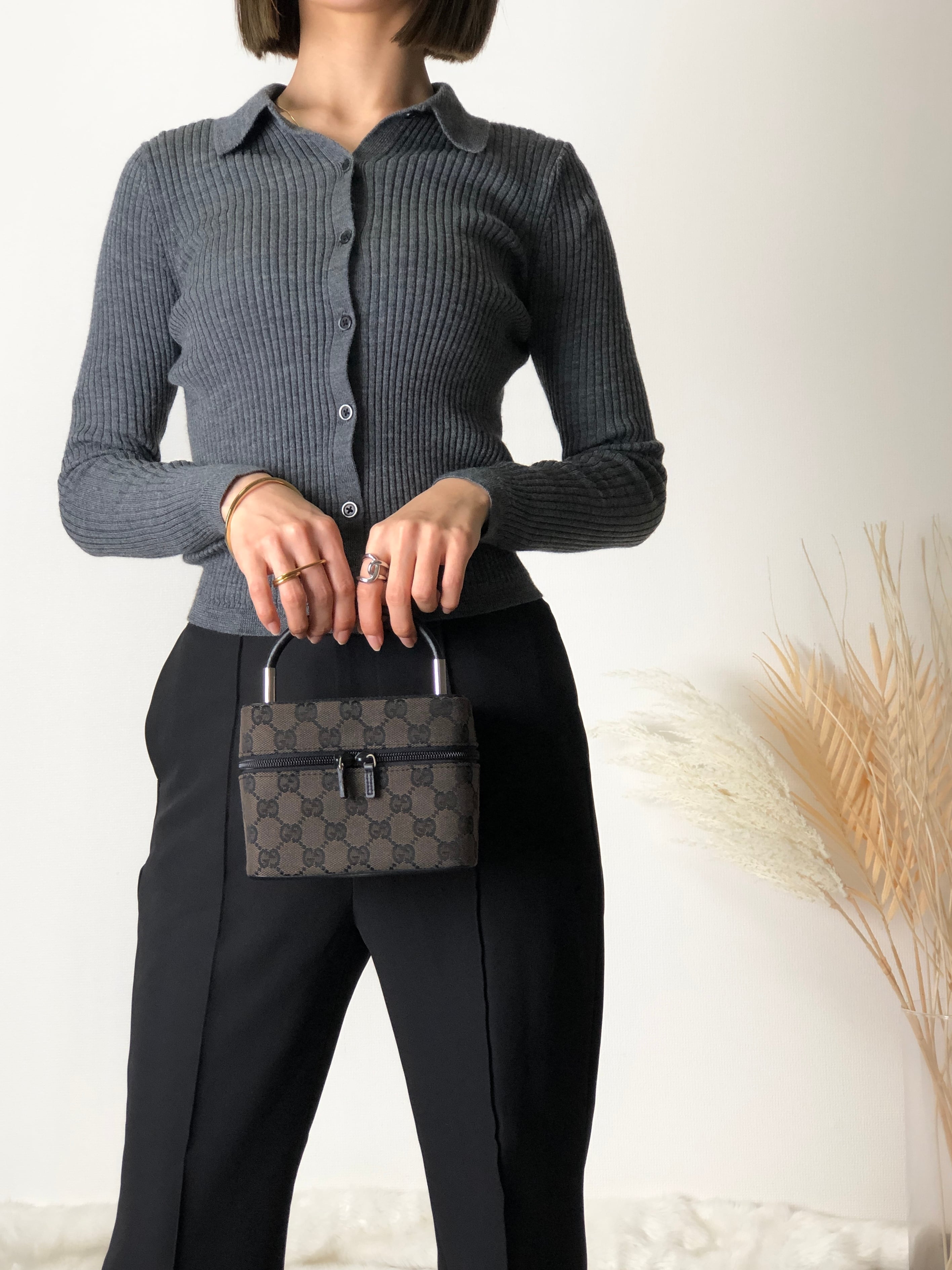 日本直送 名牌中古包 】GUCCI グッチ GGキャンバス バニティ ミニ