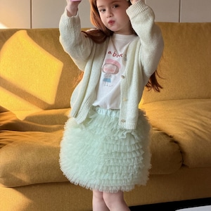 春ハイウエスト多重チュールスカート