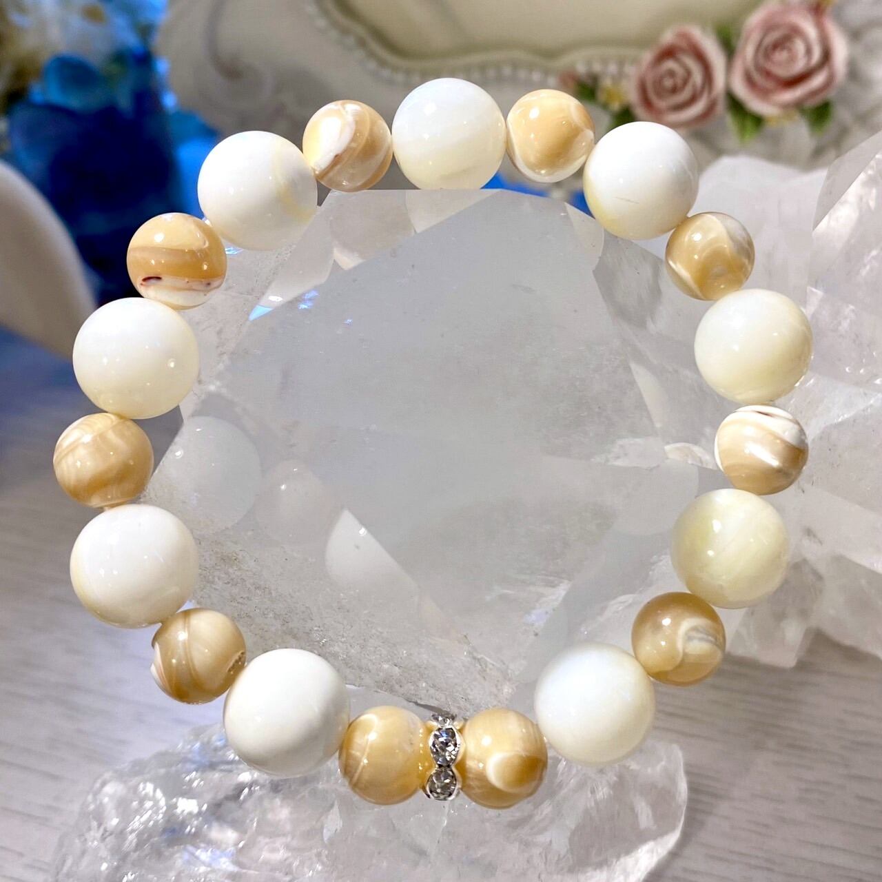 ラビットヘアルチルクォーツ　ブレスレット　10ミリ　エメストーン　天然石 ラビットヘアルチルクォーツ ブレスレット 9ミリ エメストーン