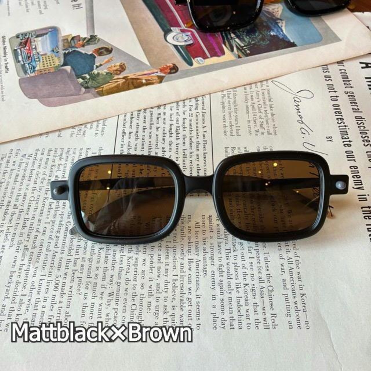TOPANGA Accessory Bicolor Square Sunglasses　7types