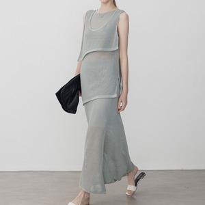 Sheer Layered Knit Set T4557