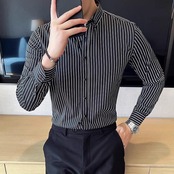 wrinkle striped shirt 00108