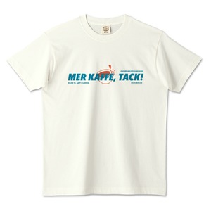 『MER KAFFE, TACK!』オーガニックコットンTシャツ 白