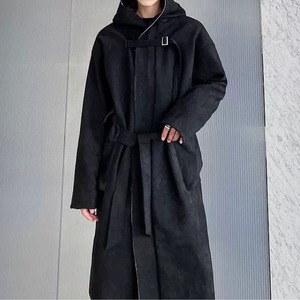 Hooded Belted Long Coat【TR3337】