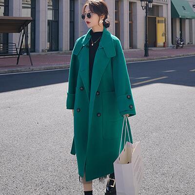 緑　ロングコート