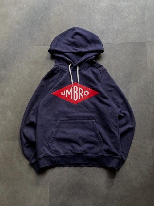 UMBRO アンブロ ロゴ プルオーバー パーカー L ネイビー フーディ