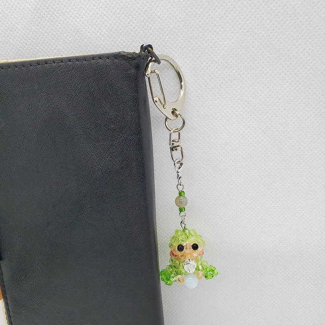 癒しの赤ちゃんモチーフ　３月生まれ　若葉色　アクアマリン　ラブラドライト