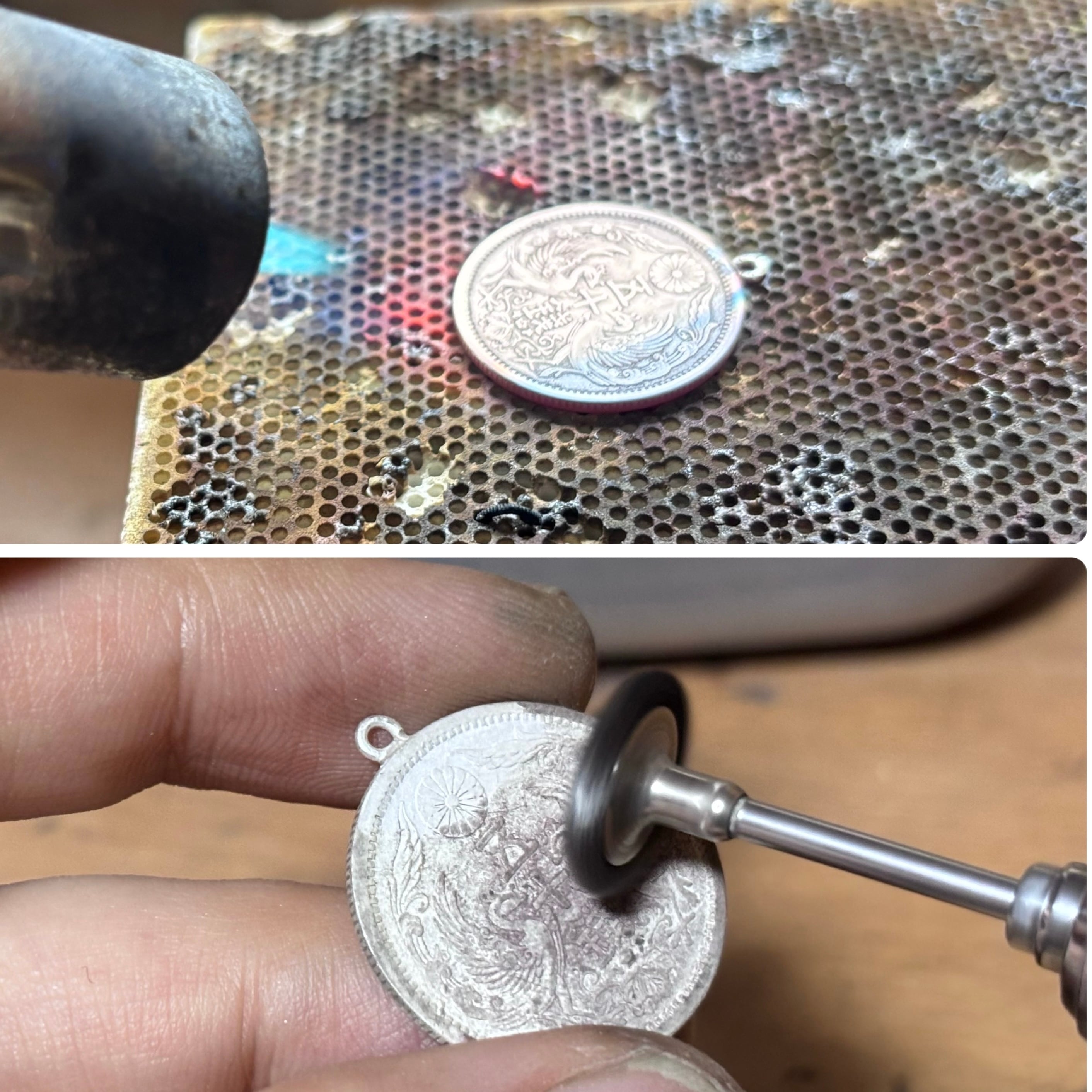 古銭ネックレス 50銭銀貨 和風 鳳凰 | V系シルバーアクセサリー