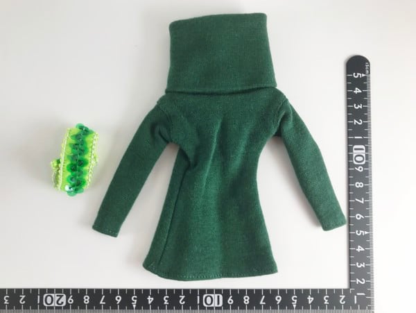 ドール服 1/6 女性用27 ネックスリーブカジュアルセーター グリーン TV1109 VG - 画像1