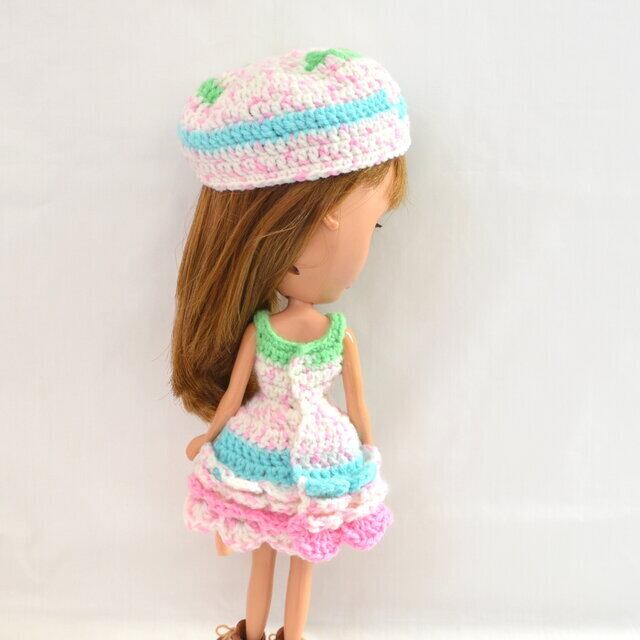 バービー用かぎ針編みドレス・帽子セット バービー用かぎ針編みドレス・帽子セット