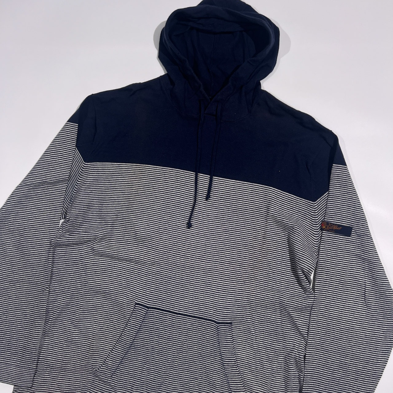 Karl Helmut カールヘルム 切替ボーダー パーカー 長袖Tシャツ M/ネイビー ホワイト