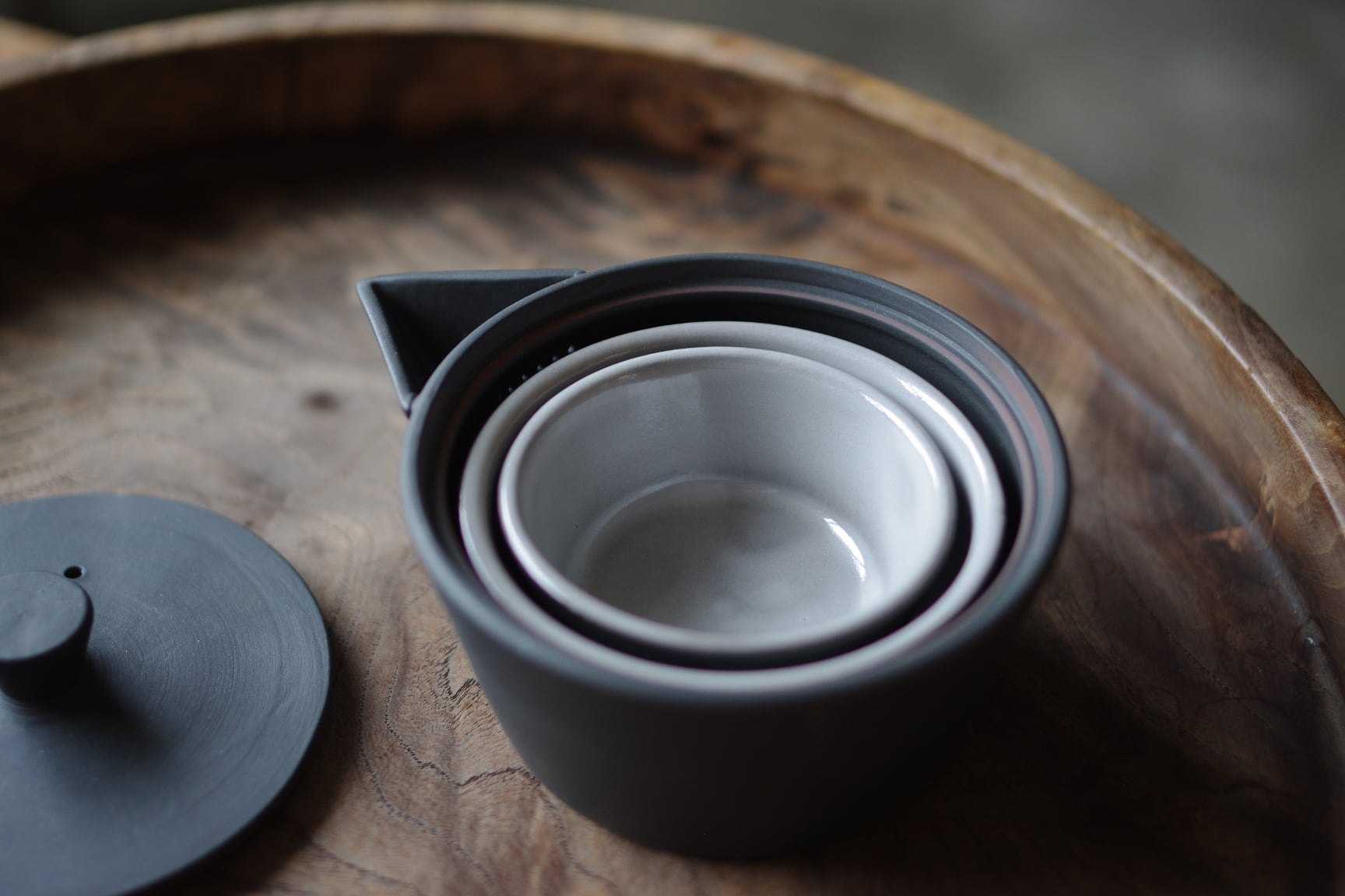 宝瓶・入子碗（入子茶器） 黒練 | 茶屋すずわ
