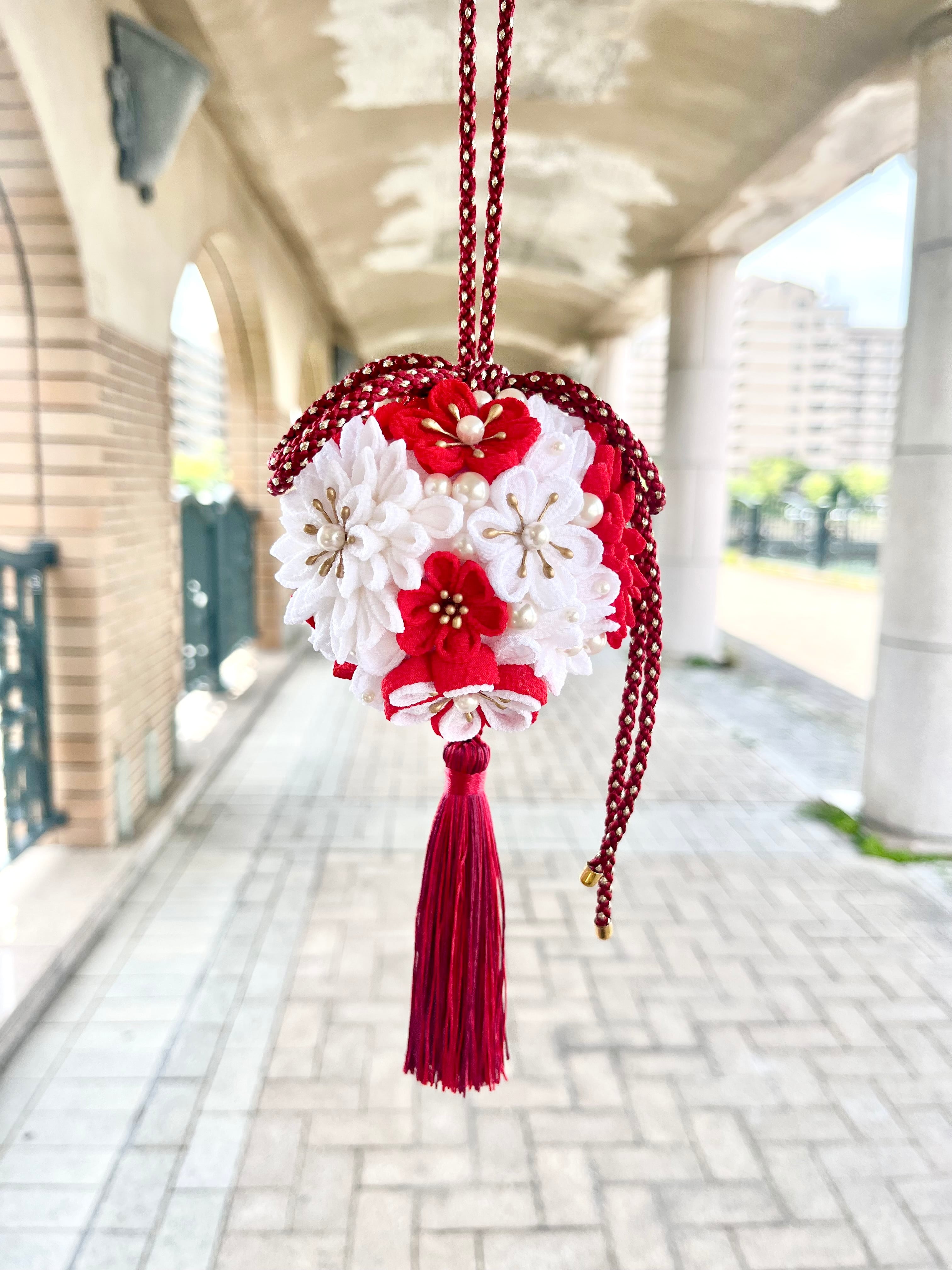 ちりめん細工 ボールブーケ花飾り フラワーボール ちりめんボール ブーケ ボールブーケ 装花 ブライダル