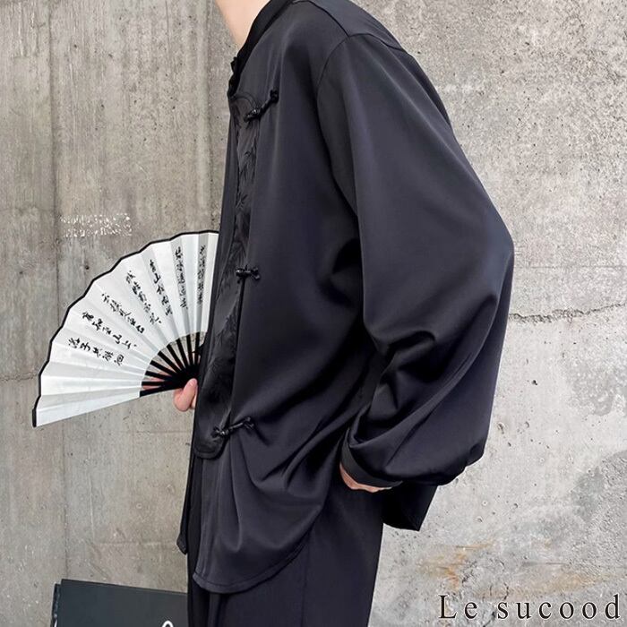 お支払い確認後20日以内発送】Le sucood ノーカラー チャイナボタン
