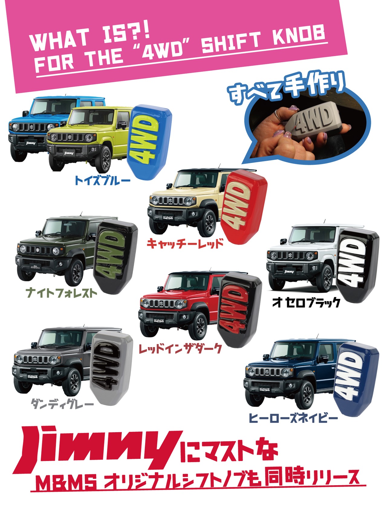 FOR THE "4WD" SHIFT KNOB /ヒーローズネイビー