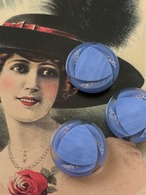 Japanese Vintage ボタン 青紫系 20mm グリッター マーブル 昭和レトロ アクセサリーパーツ 装飾材 カルトナージュ