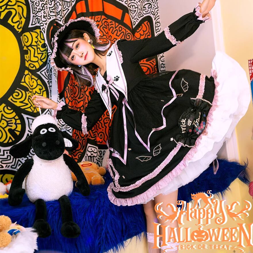 ロリータ通販 SEASONZ ゴスロリハロウィン 学園祭 文化祭 魔女 フリル