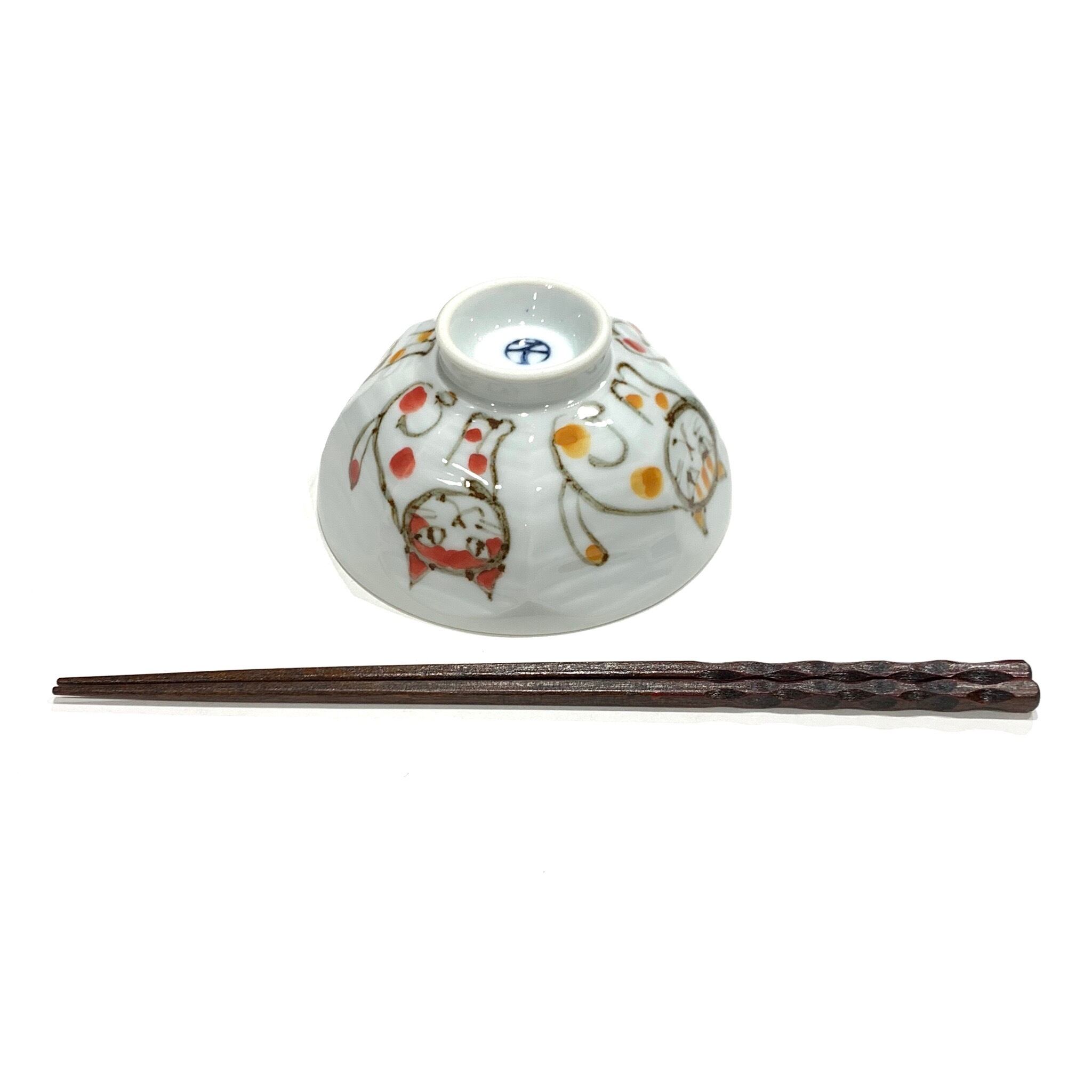 水玉猫 ご飯茶碗 | 24to3［西富陶磁器オンラインストア 有田焼・波佐見焼］