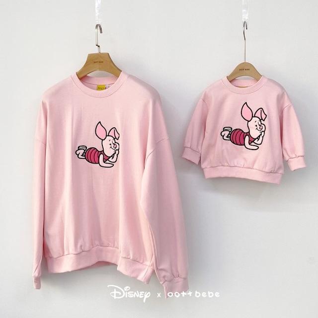 【取寄】oottbebe|winnie the pooh friends piglet sweatshirt (adult)|プーさんと仲間たち ピグレットスウェット(アダルト)|FREE|adult|26 spring