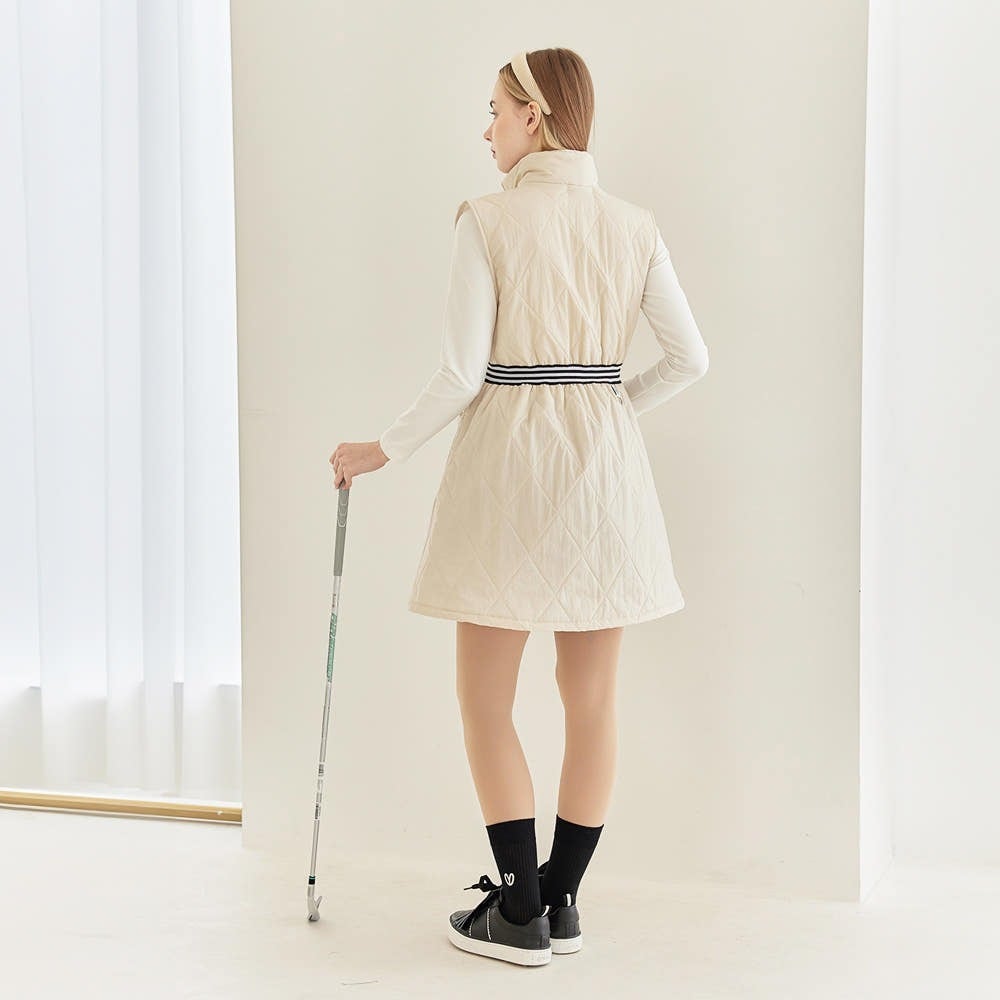 ☆miho様yoshika様着用☆2WAYキルティングロングベストワンピース