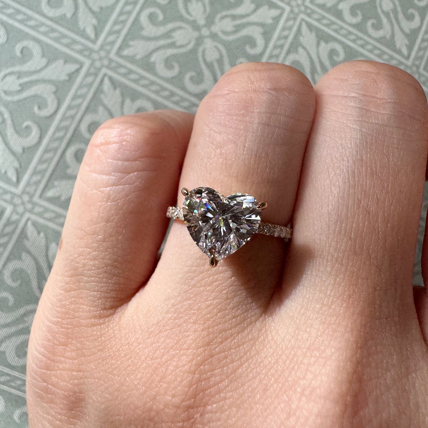 ハートカット ラボグロウンダイヤモンド リング 18K/Pt950 YG/PG/WG