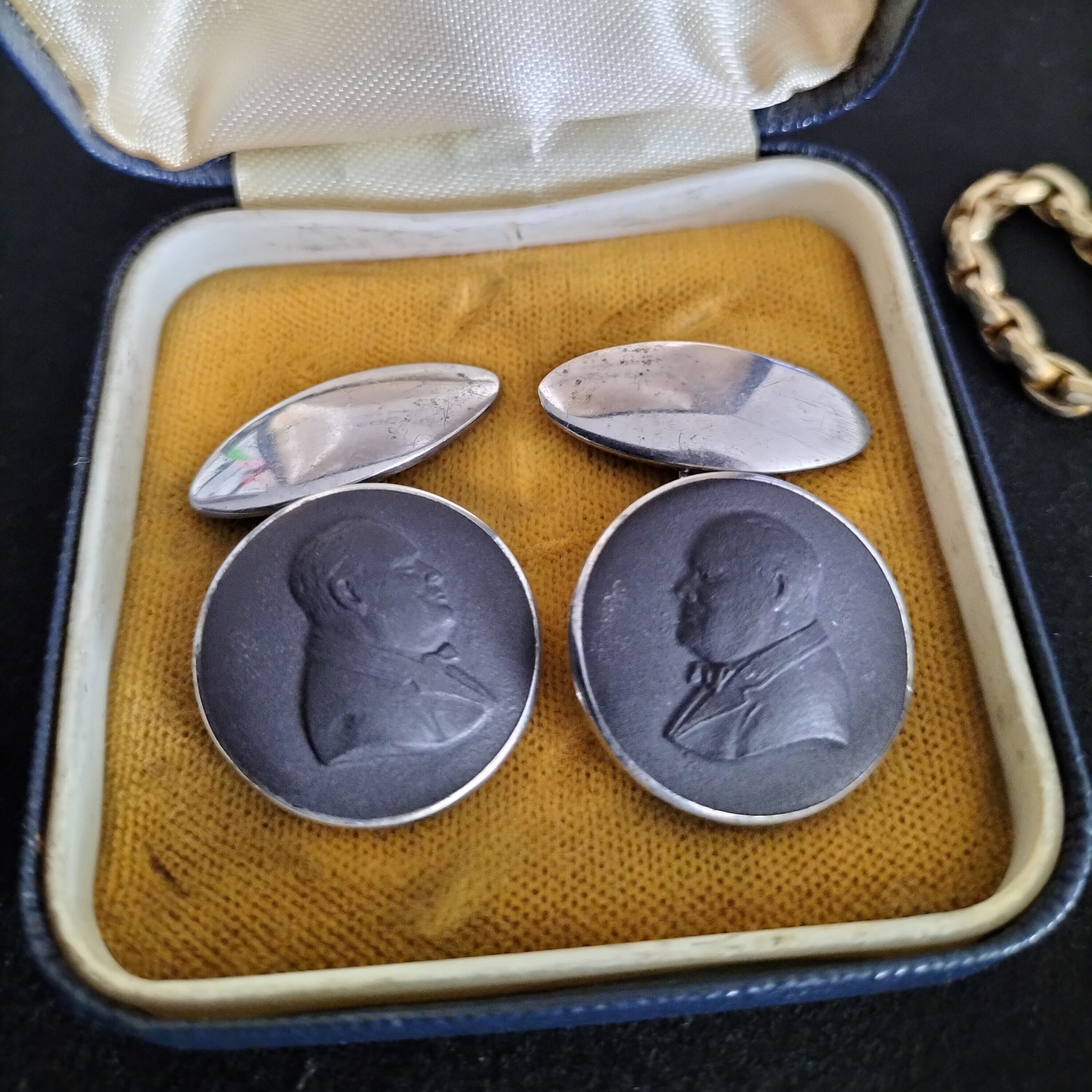 Rare Winston Churchill's Centenary Cufflinks By Wedgwood