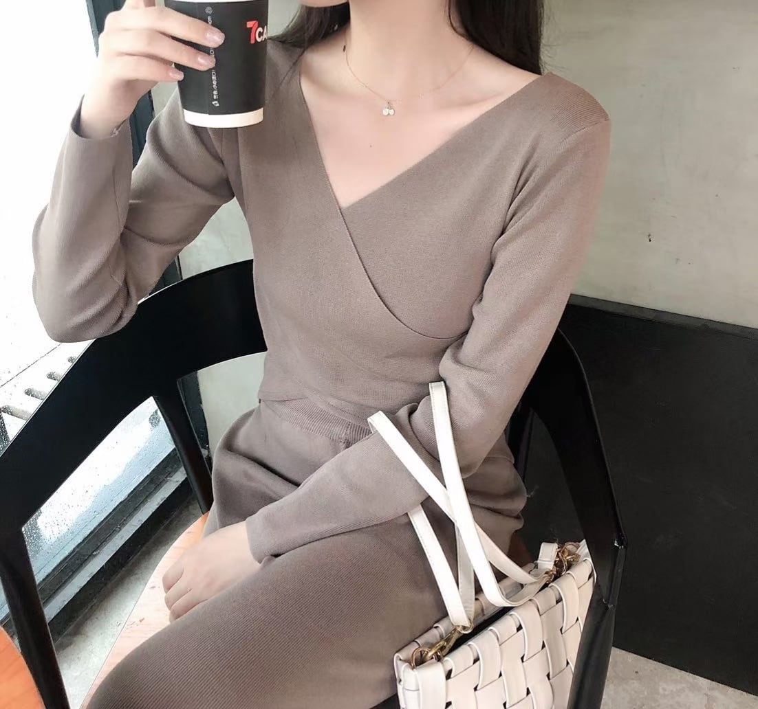 カシュクールニット　パンツセットアップ　AJ1050-D009