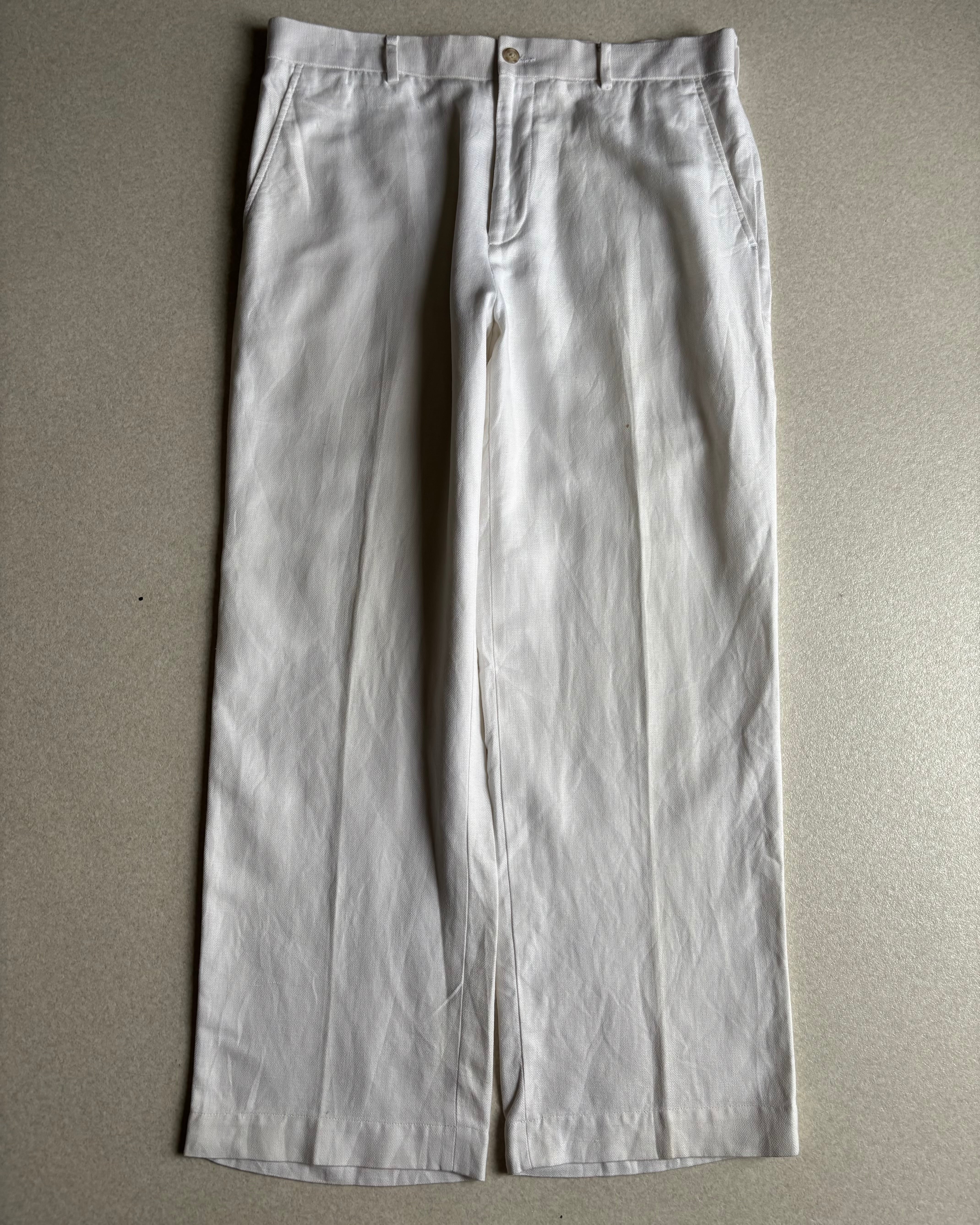 古着 00s〜 オールドネイビー 極太 リネン パンツ アイボリー ワイド 00s oldnavy super wide linen×rayon pants / オールドネイビー リネン