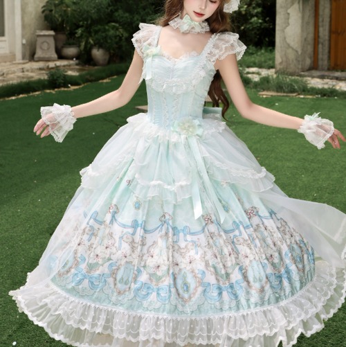 ゆめかわ♡全２カラー　バックリボン付き英国風ドレス　wanpi10