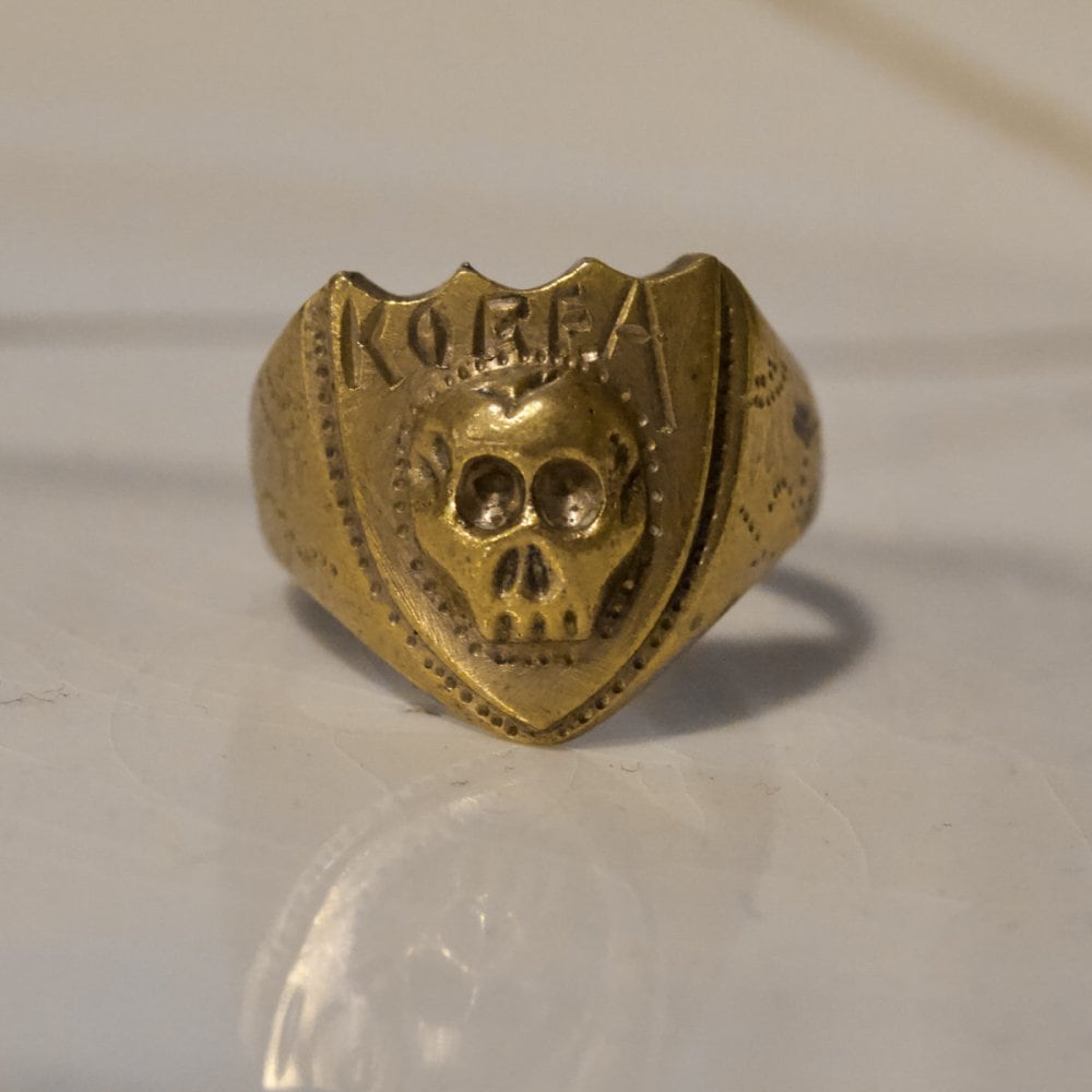 Vintage Military Souvenir Skull Ring [Late 1940s ~] [Brass --Skul