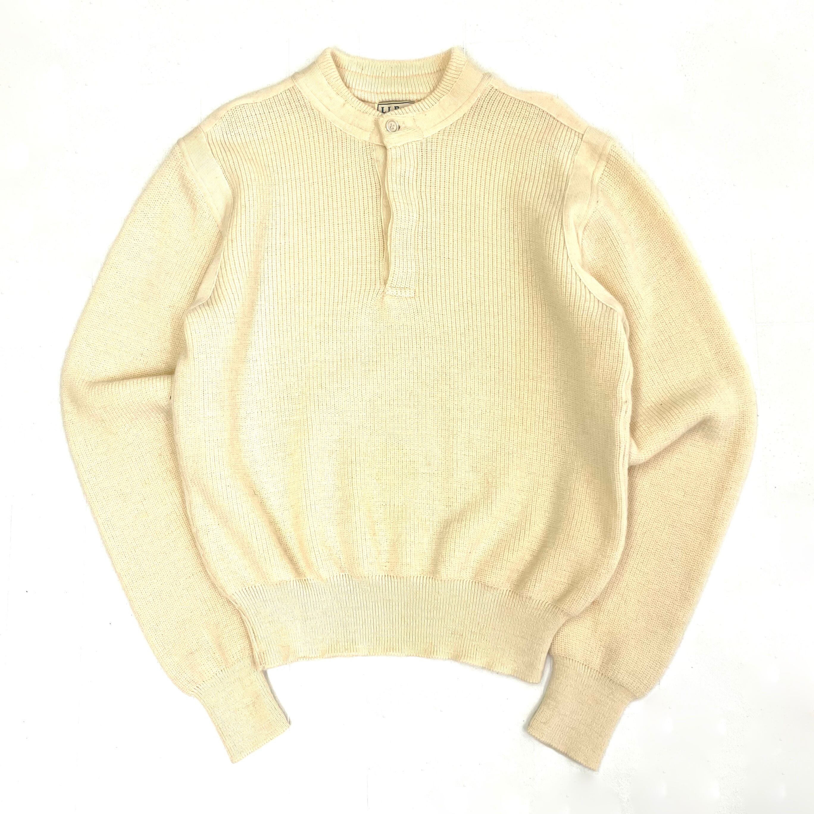 0362 / 1980's L.L.Bean henryneck sweater オフホワイト ヘンリー ...